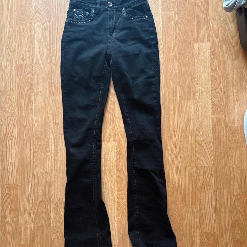 Black Women's Jeans with Studded Details